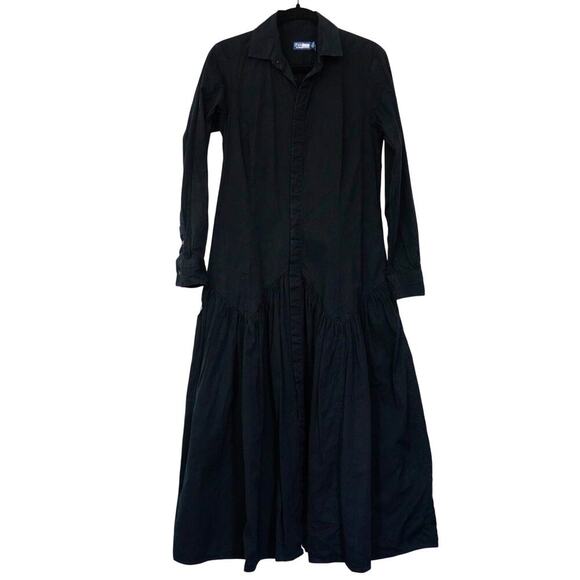 Polo Ralph Lauren Black Long Sleeve Day Dress Sz 6 - Picture 4 of 6